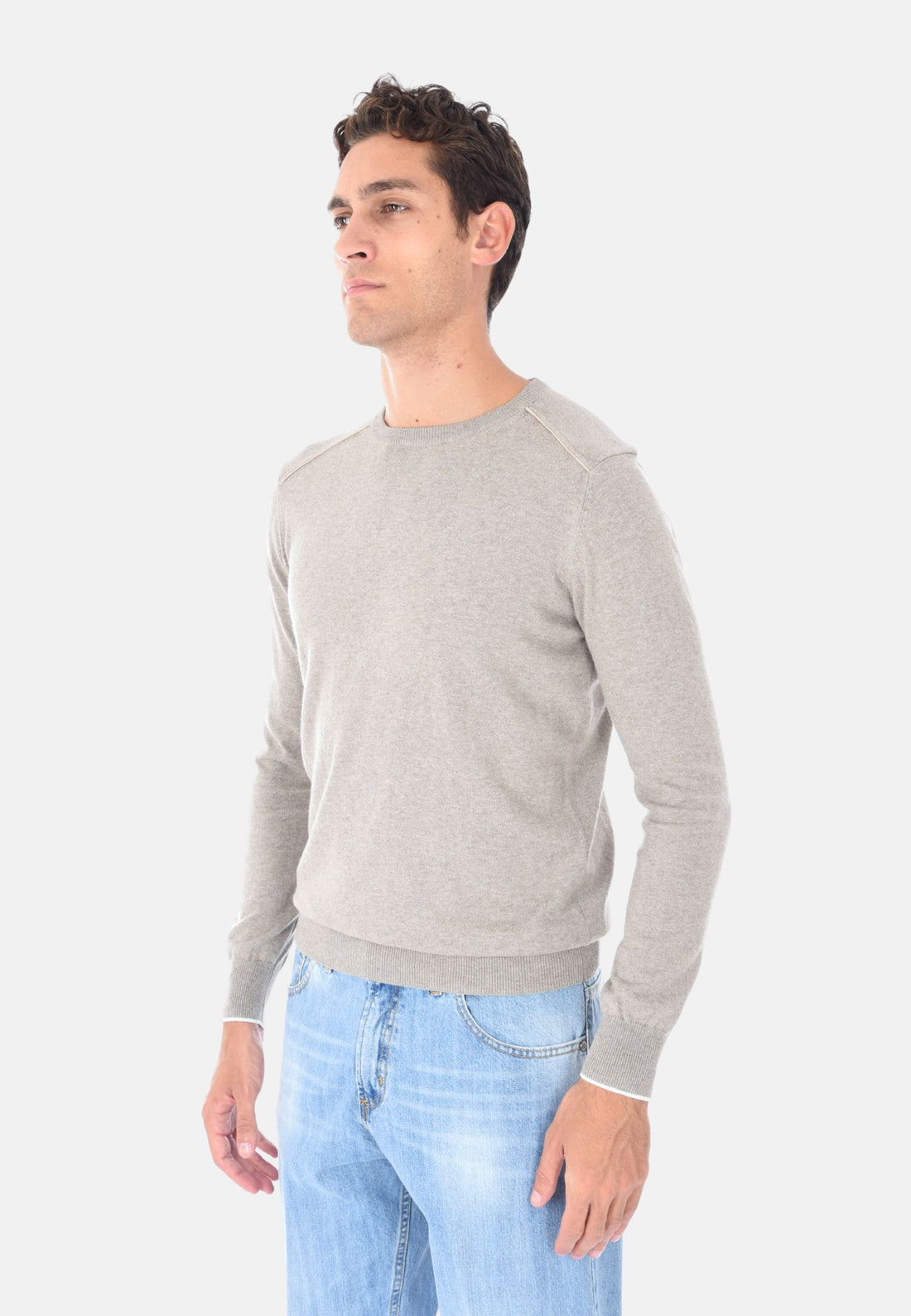 Girocollo cotone e cashmere
