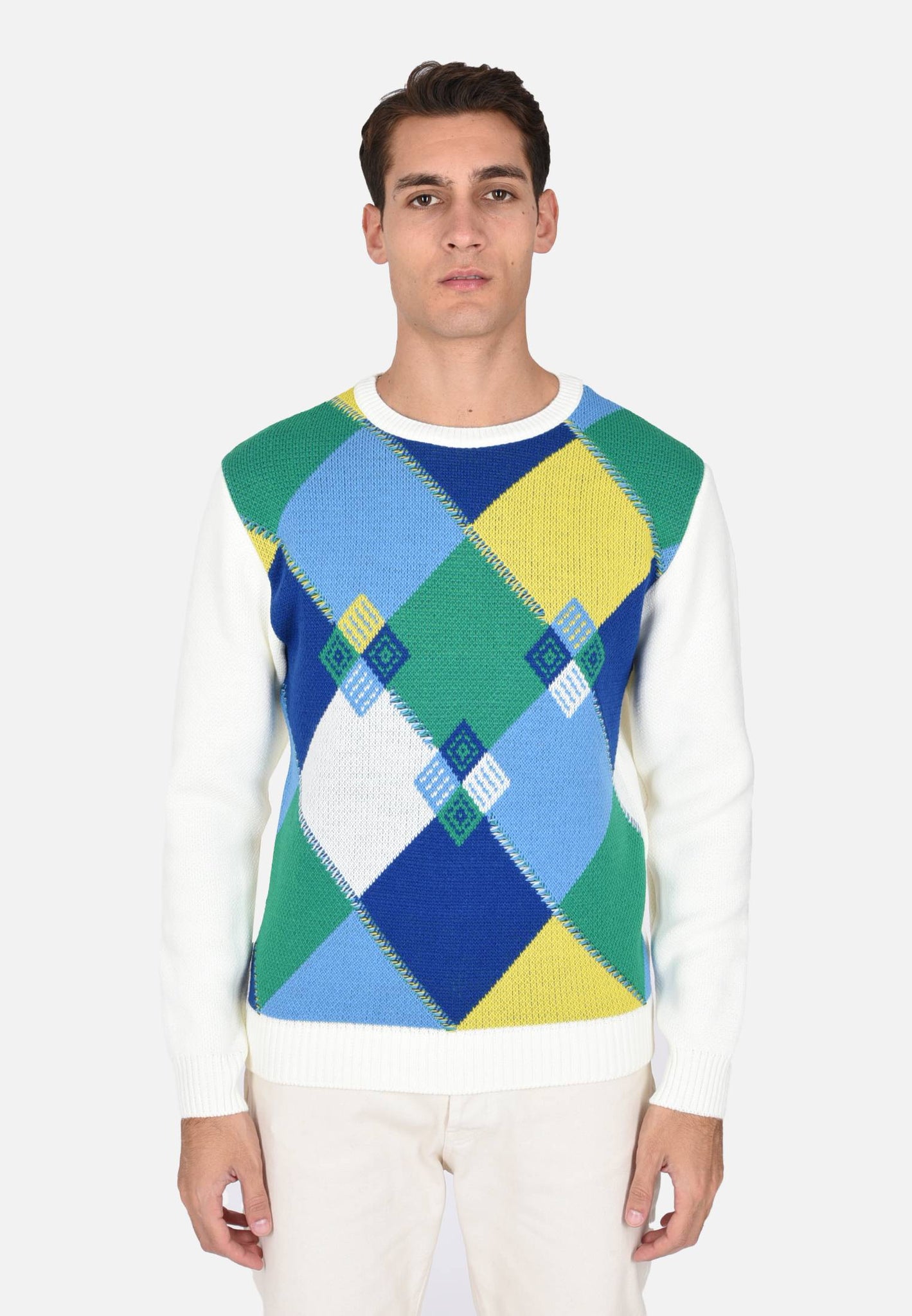 Pull avec diamants colorés