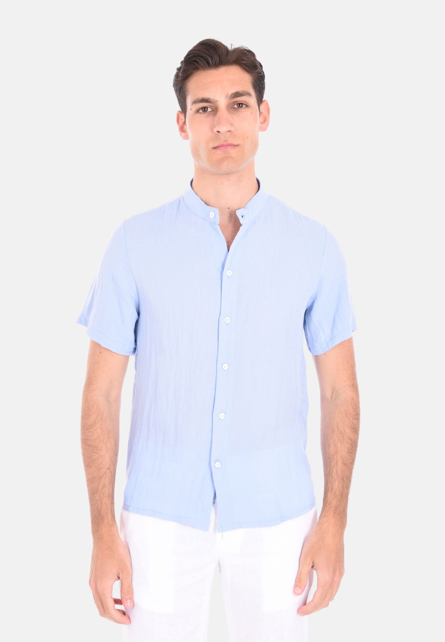 Camicia mezza manica in lino
