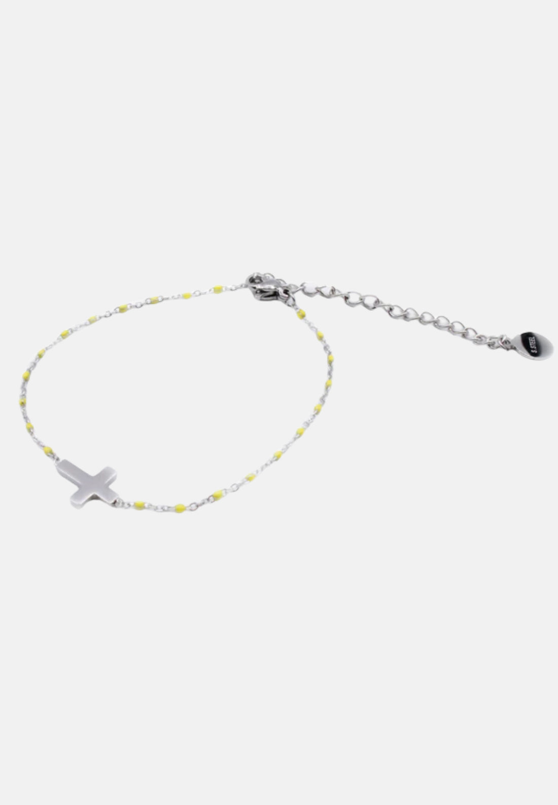 Bracciale rosario con croce e perline
