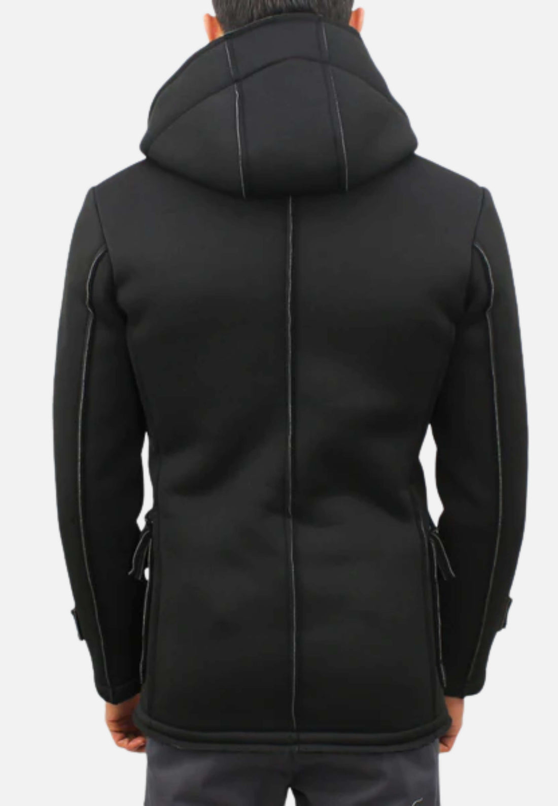 Manteau noir à double boutonnage