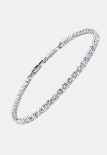 Bracciale tennis con cristalli bianchi 4mm