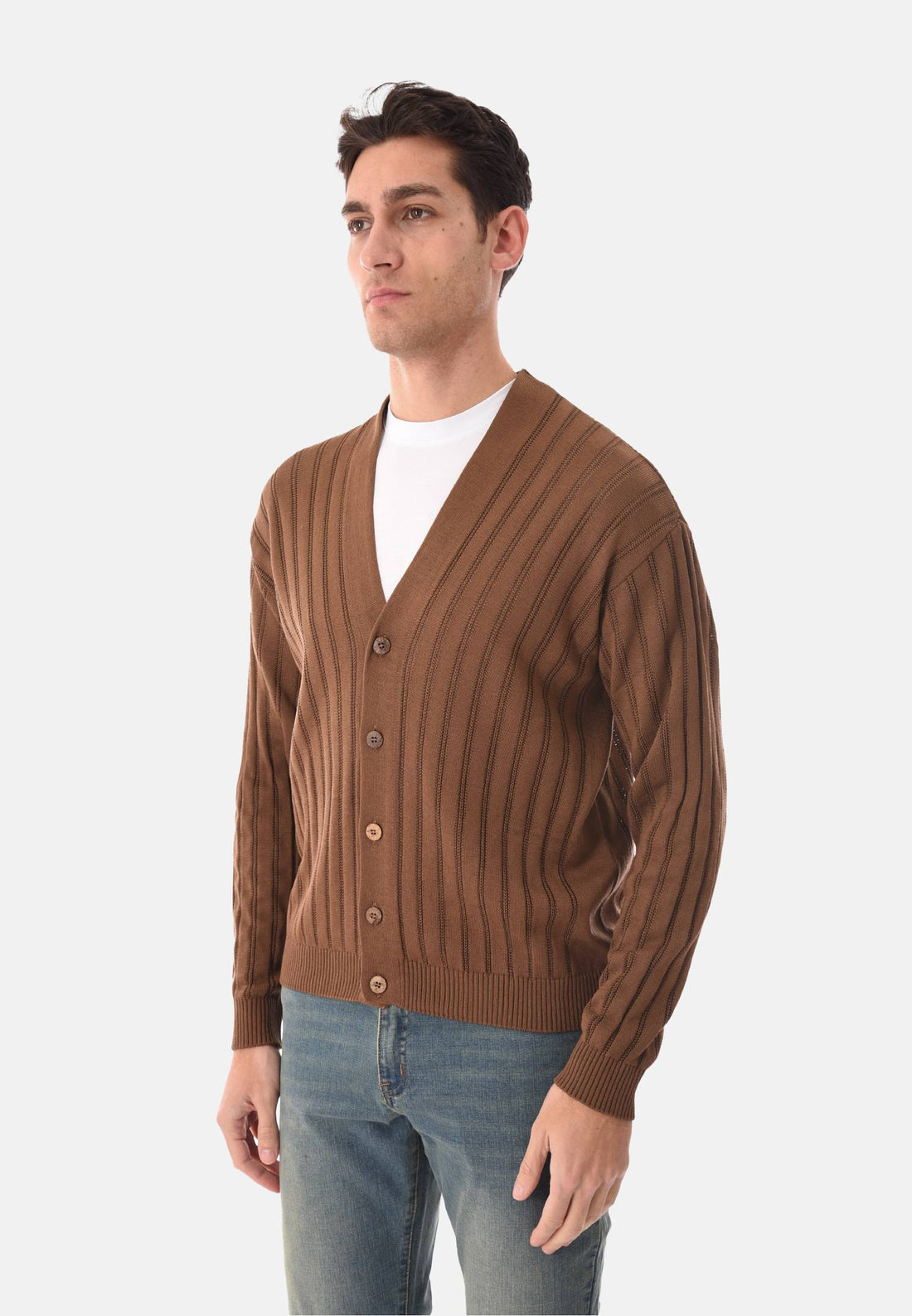 Cardigan scollo a V con bottoni