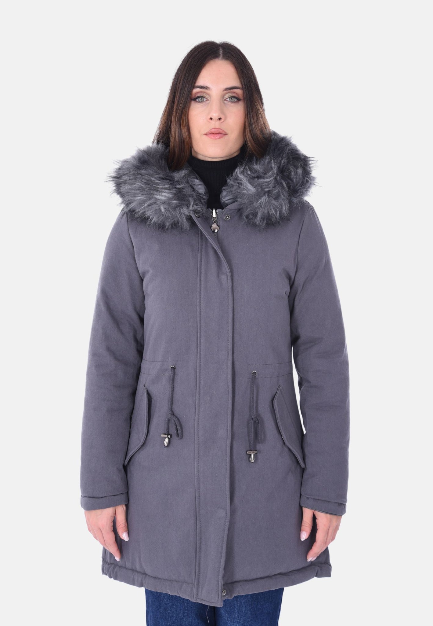 Parka double-face con pellicciotto