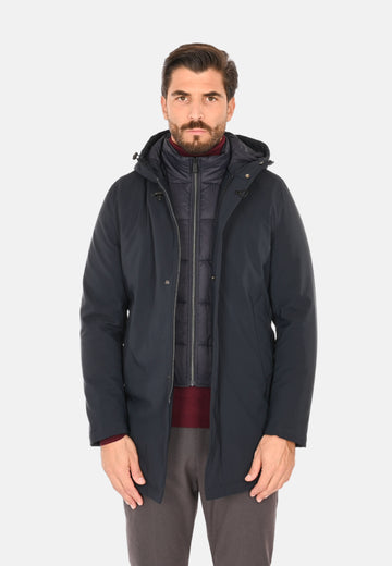 Parka in tessuto tecnico con pettorina