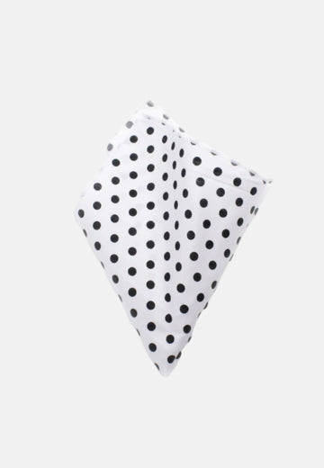 Pochette da taschino bianca a pois neri piccoli