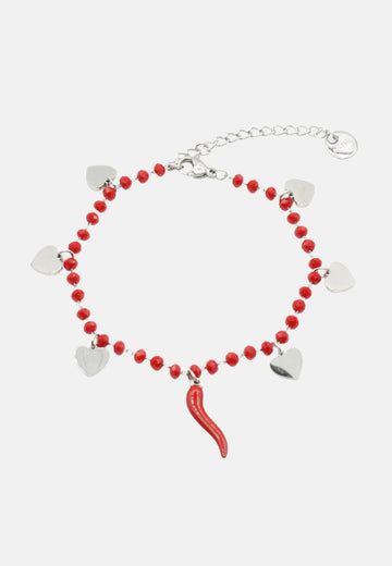 Bracciale cuori e corno