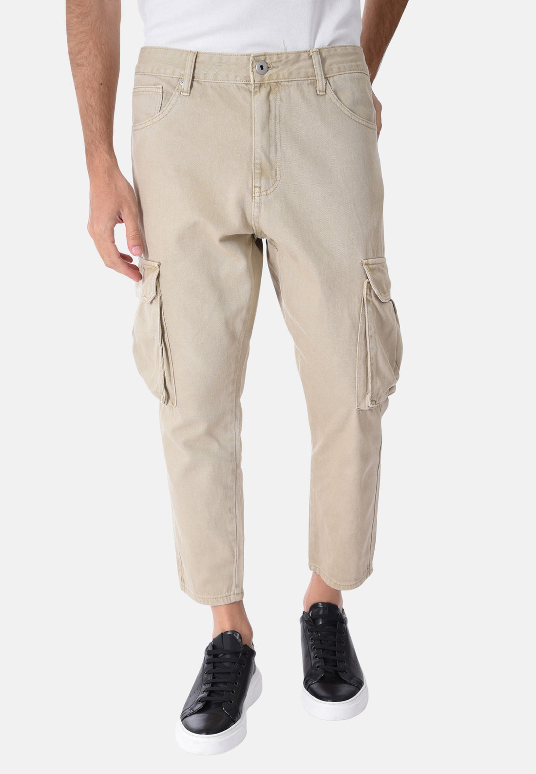 Jeans cargo in cotone