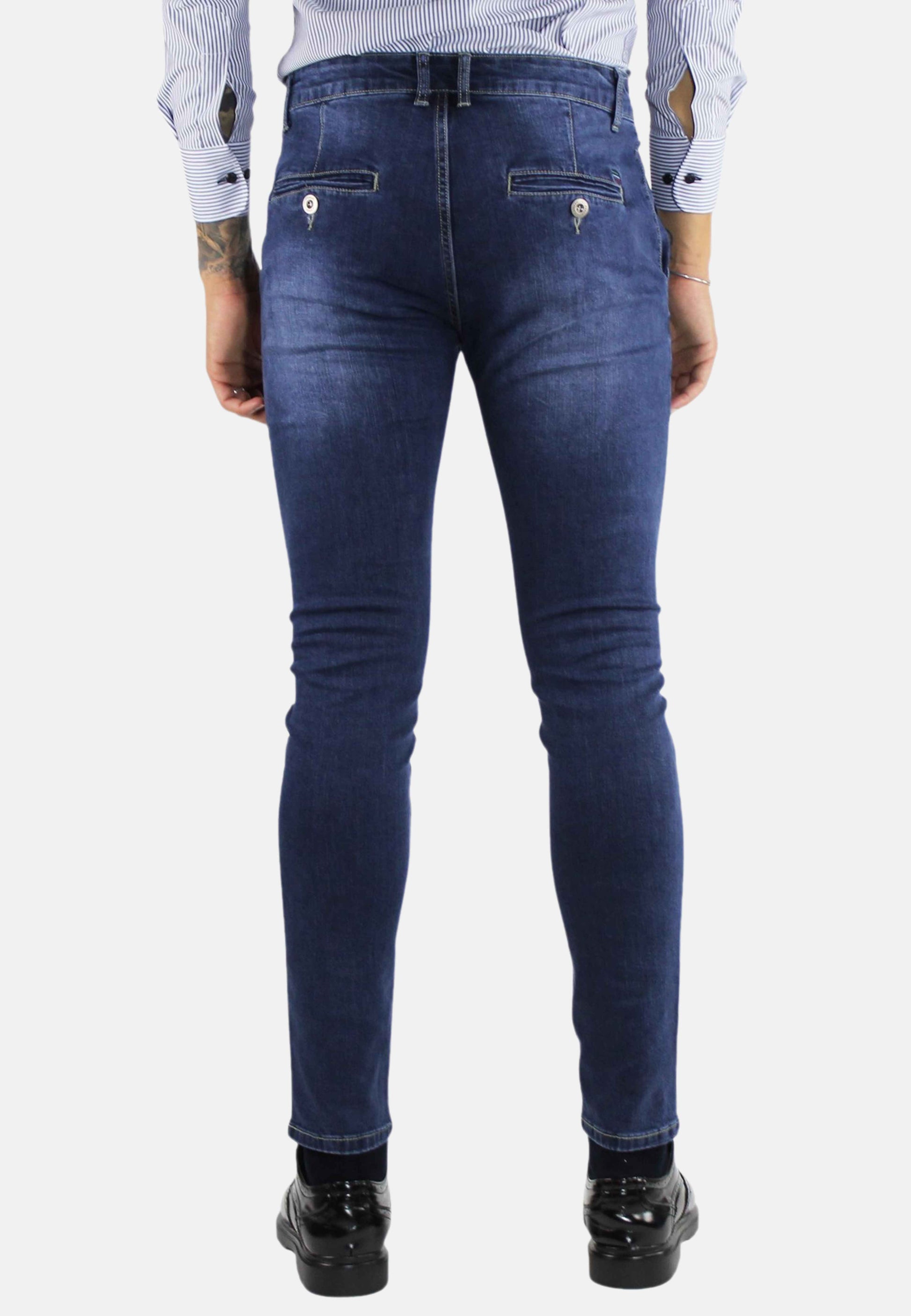 Jeans Uomo Elasticizzato Regular Fit Pantaloni Denim Capri Lavaggio Scuro Jeans Uomo Elasticizzato Regular Fit Pantaloni Denim Capri Lavaggio Scuro