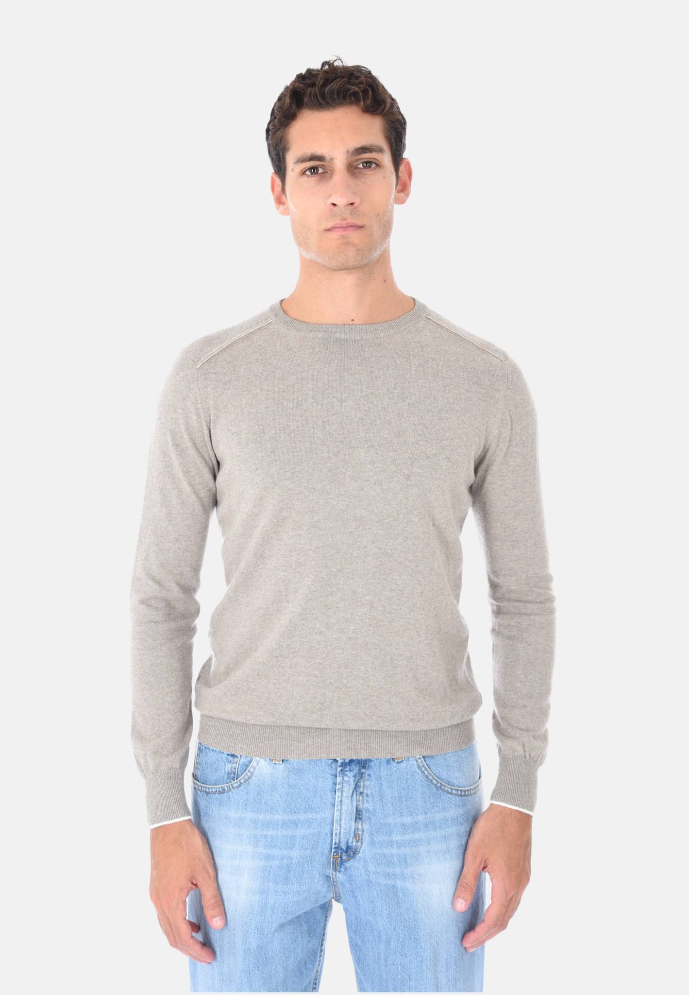 Girocollo cotone e cashmere