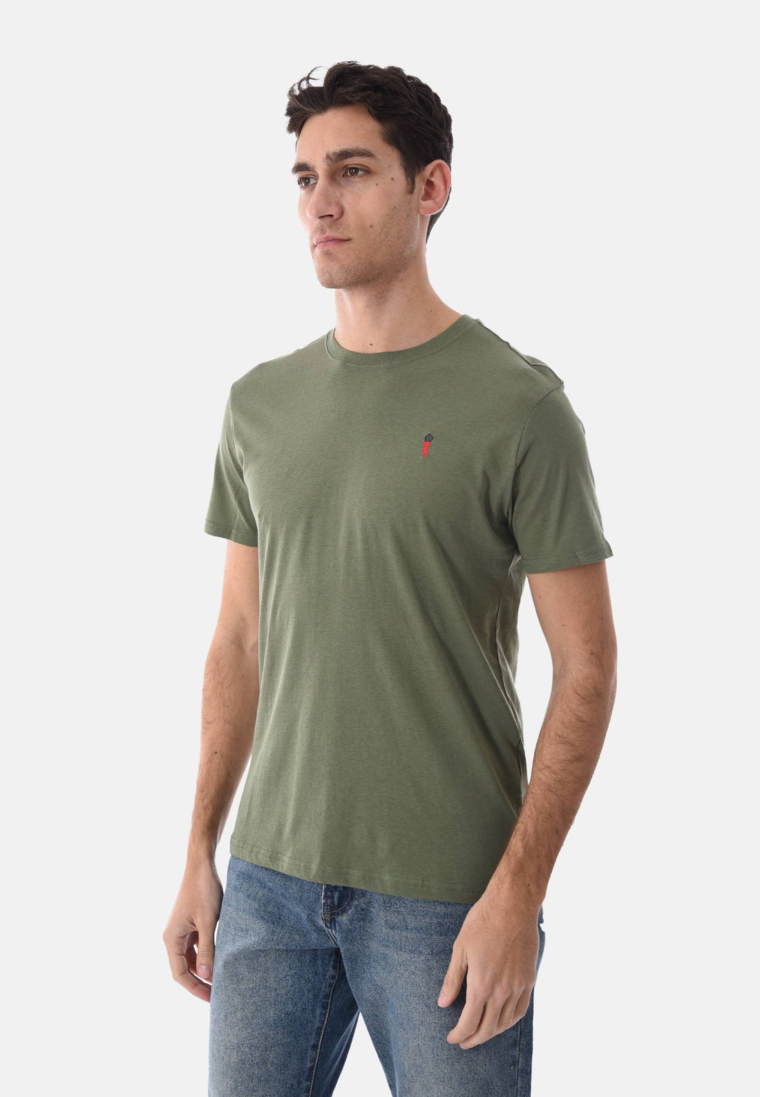 T-shirt con corno rosso