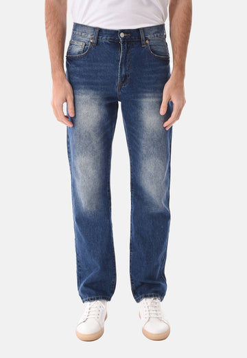 Jeans blu scuro sfumato