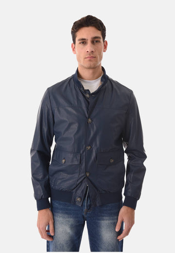 Giacca Harrington simil pelle
