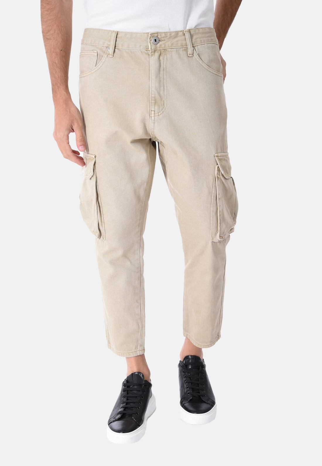 Jeans cargo in cotone