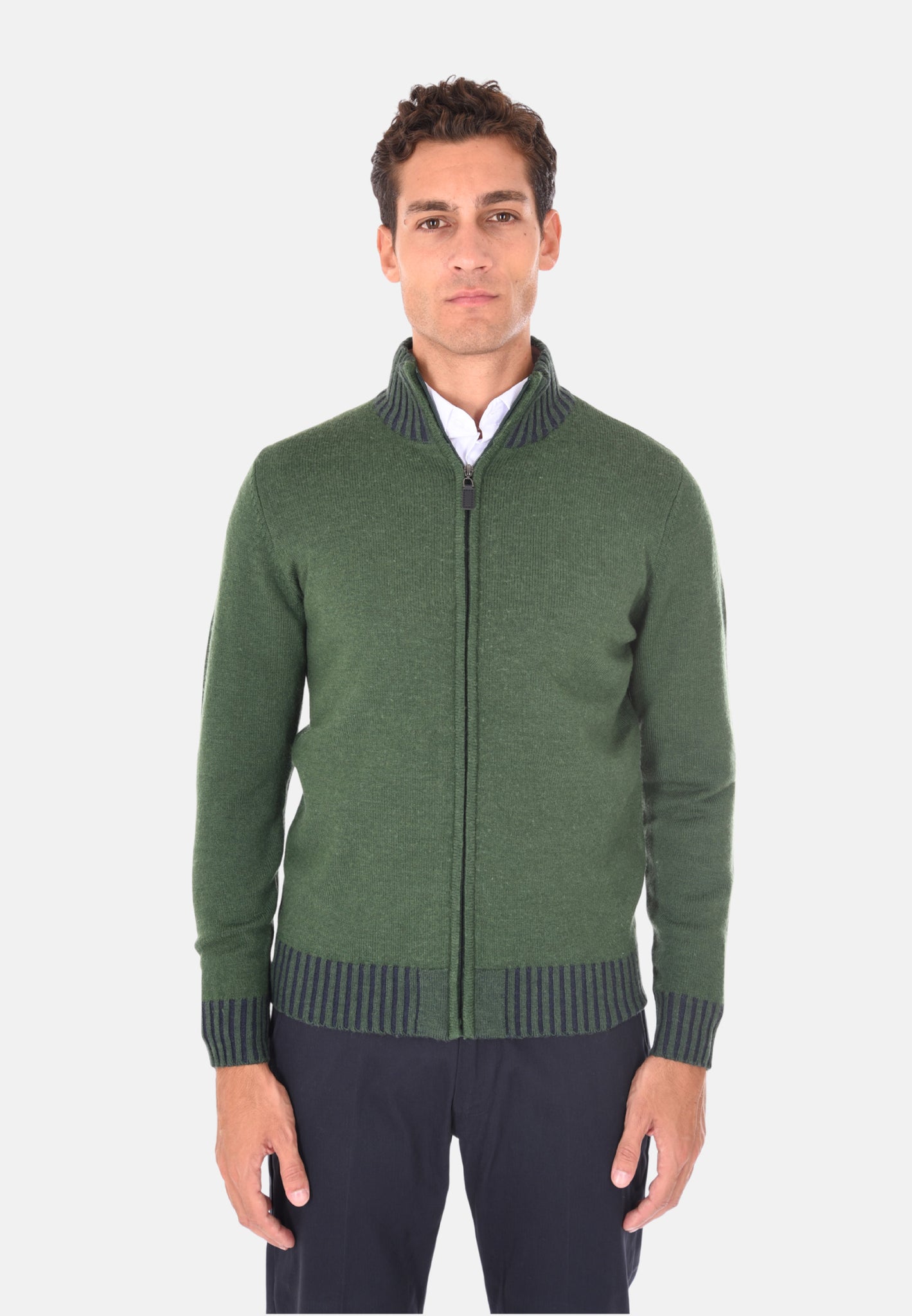 Cardigan collo alto con zip