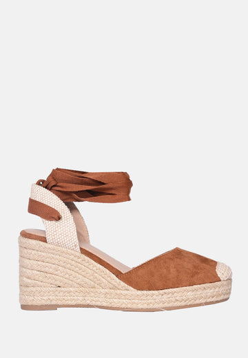 Espadrillas zeppa con lacci