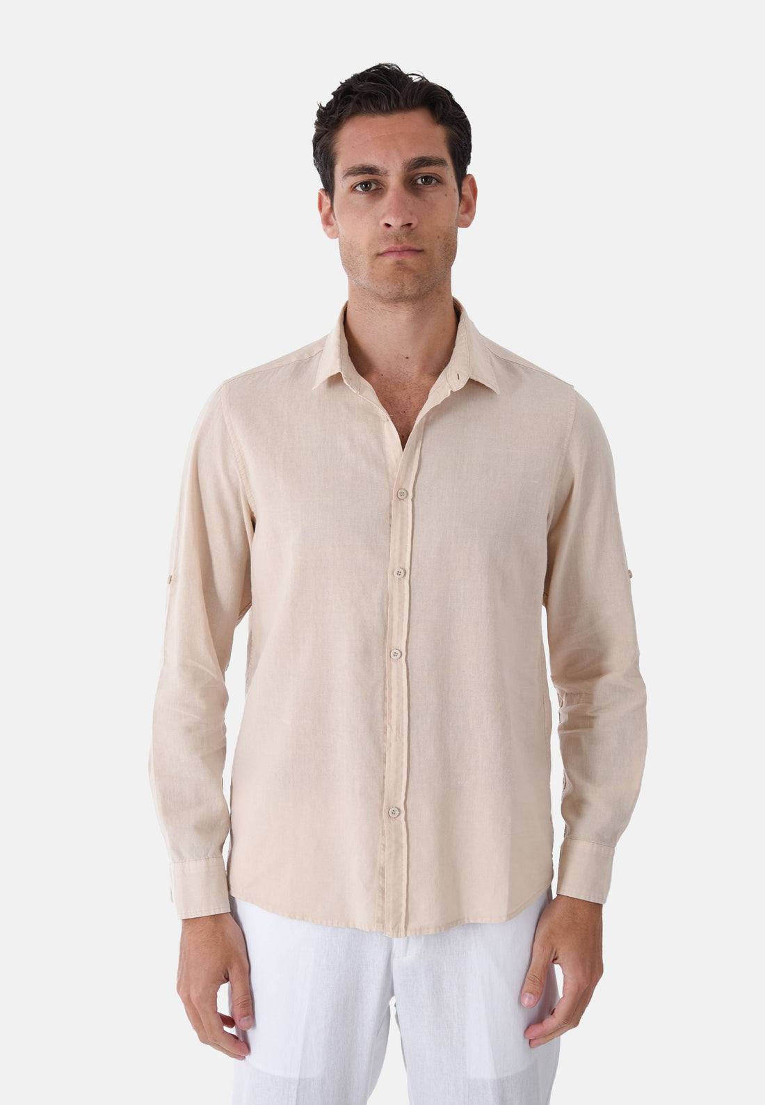 Camicia in lino collo alla francese