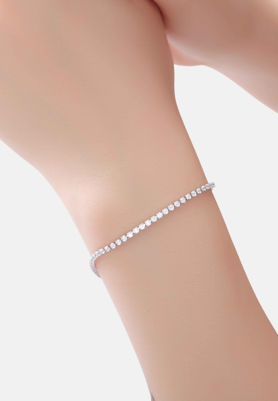 Bracciale tennis con cristalli bianchi 2mm