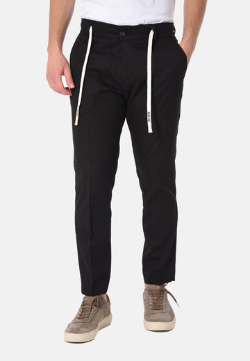Pantaloni carrot fit elastico in vita