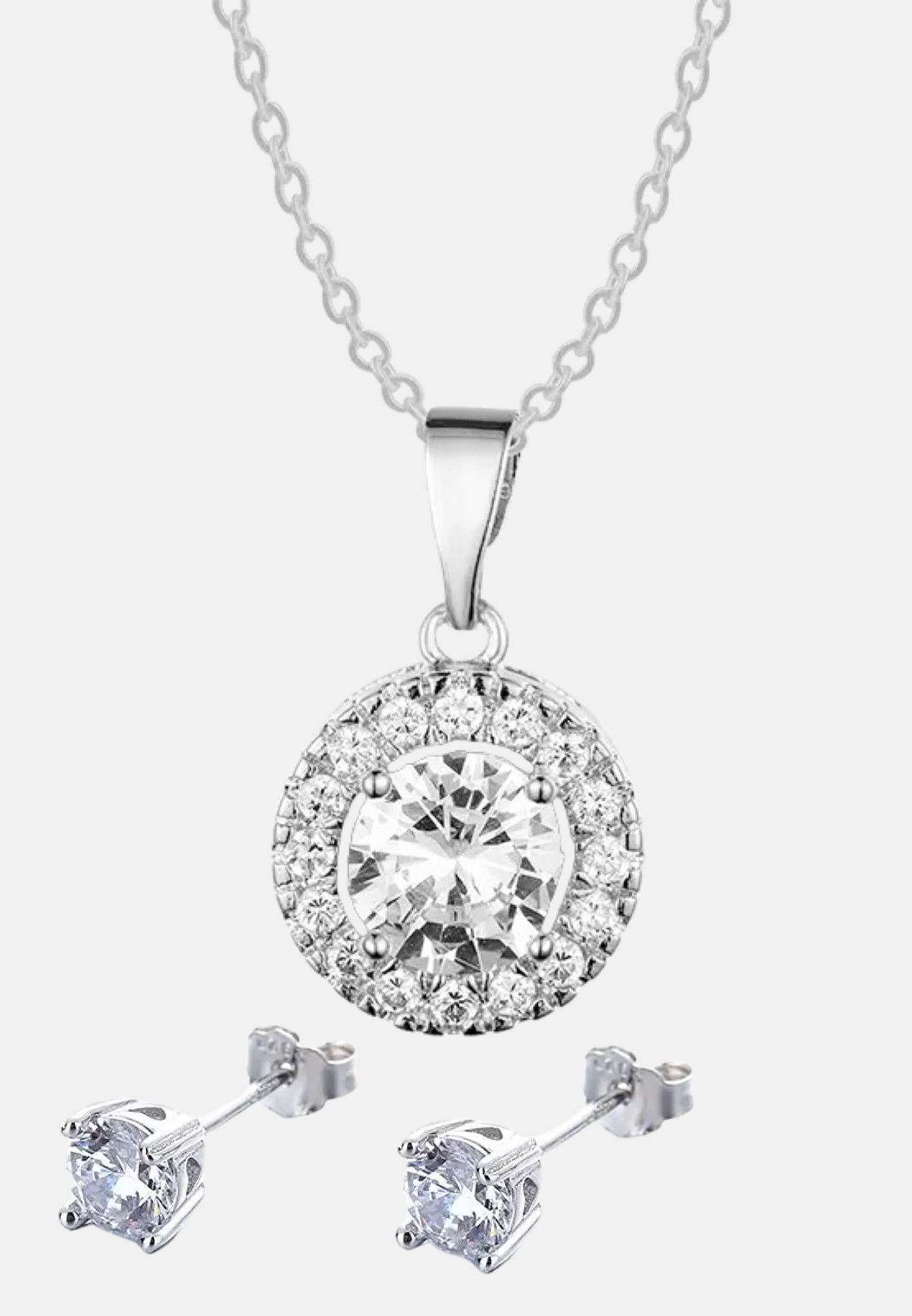 Ensemble collier et boucles d'oreilles point lumineux
