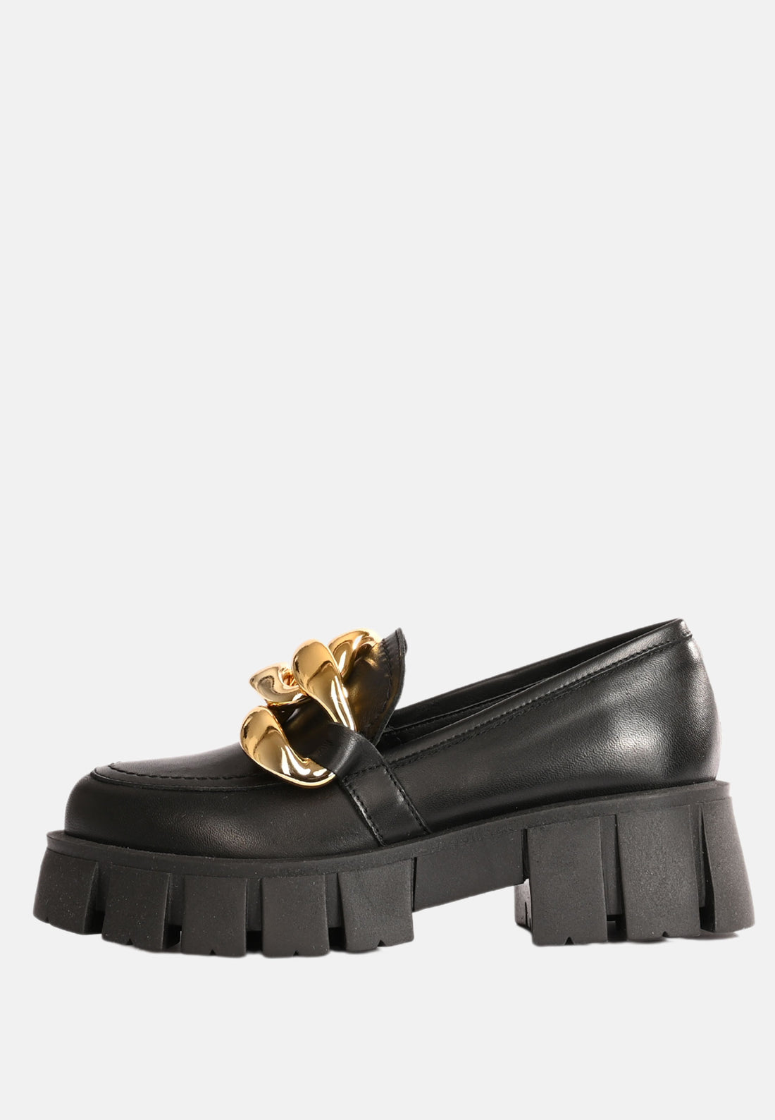 Mocassins en cuir avec chaîne