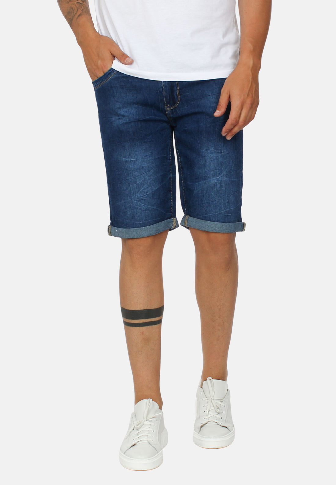 Bermuda di jeans marmorizzato