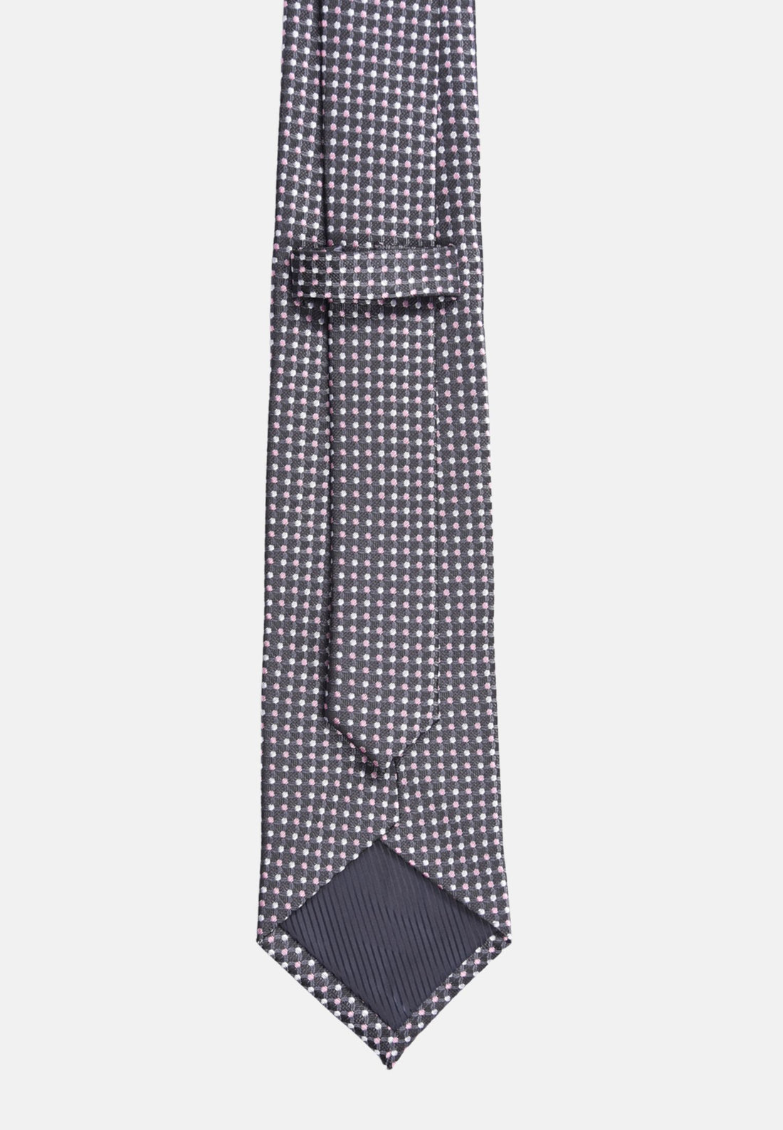 Cravatta con pois rosa e bianchi