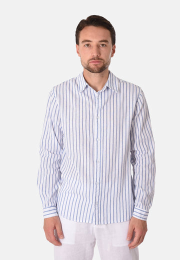Camicia in lino righe strette