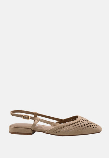 Slingback effetto camoscio traforata