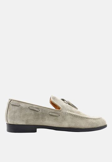 Mocassins en daim à pompons