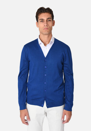 Cardigan con bottoni e scollo a V