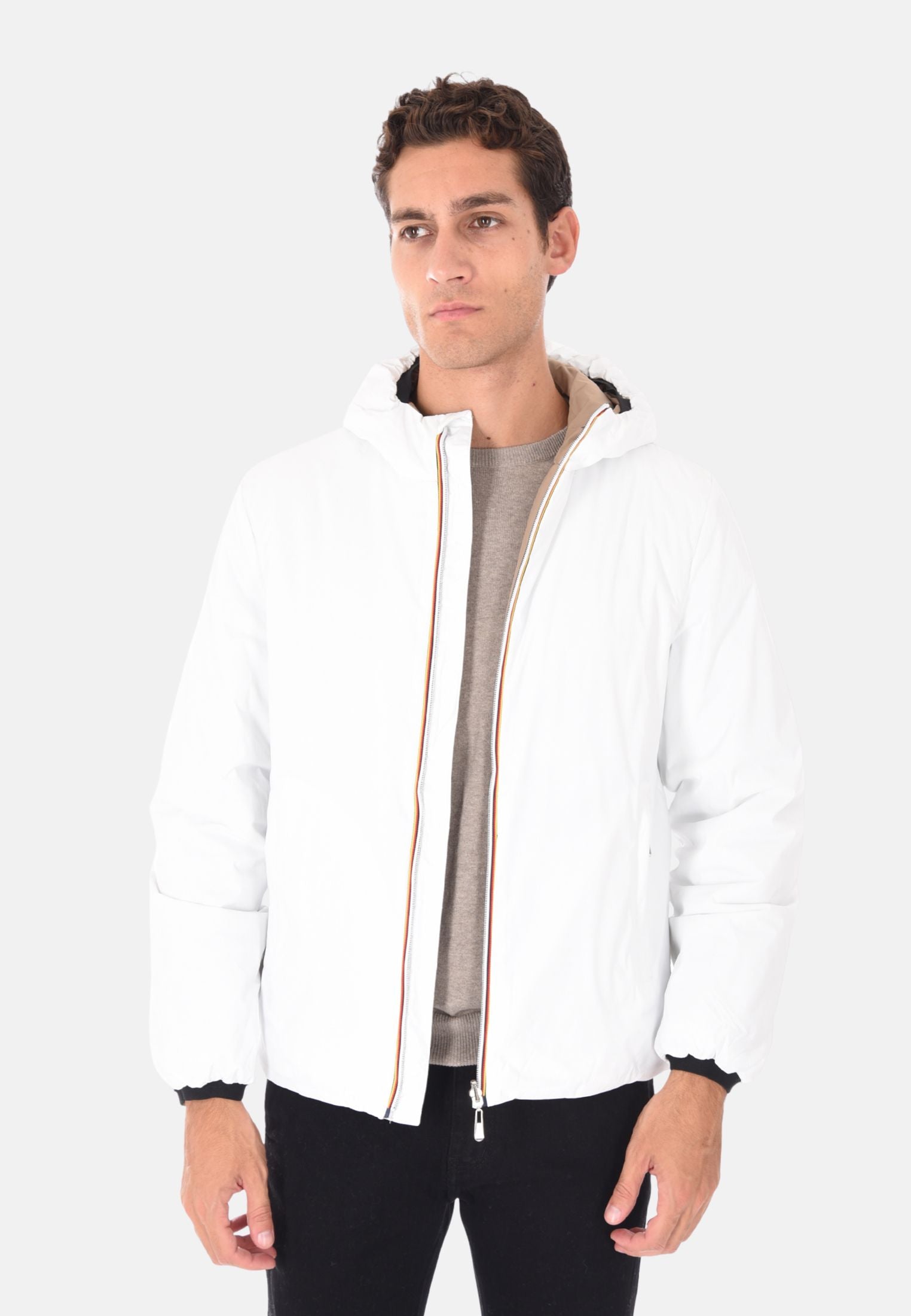 Ciabalù Giubbotto Uomo Invernale Double Face Impermeabile Con Cappuccio - Imbottito Reversibile Slim Fit