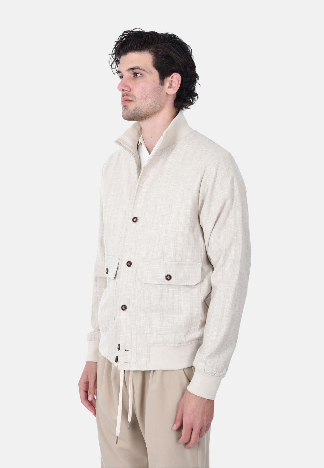 Bomber lino e cotone