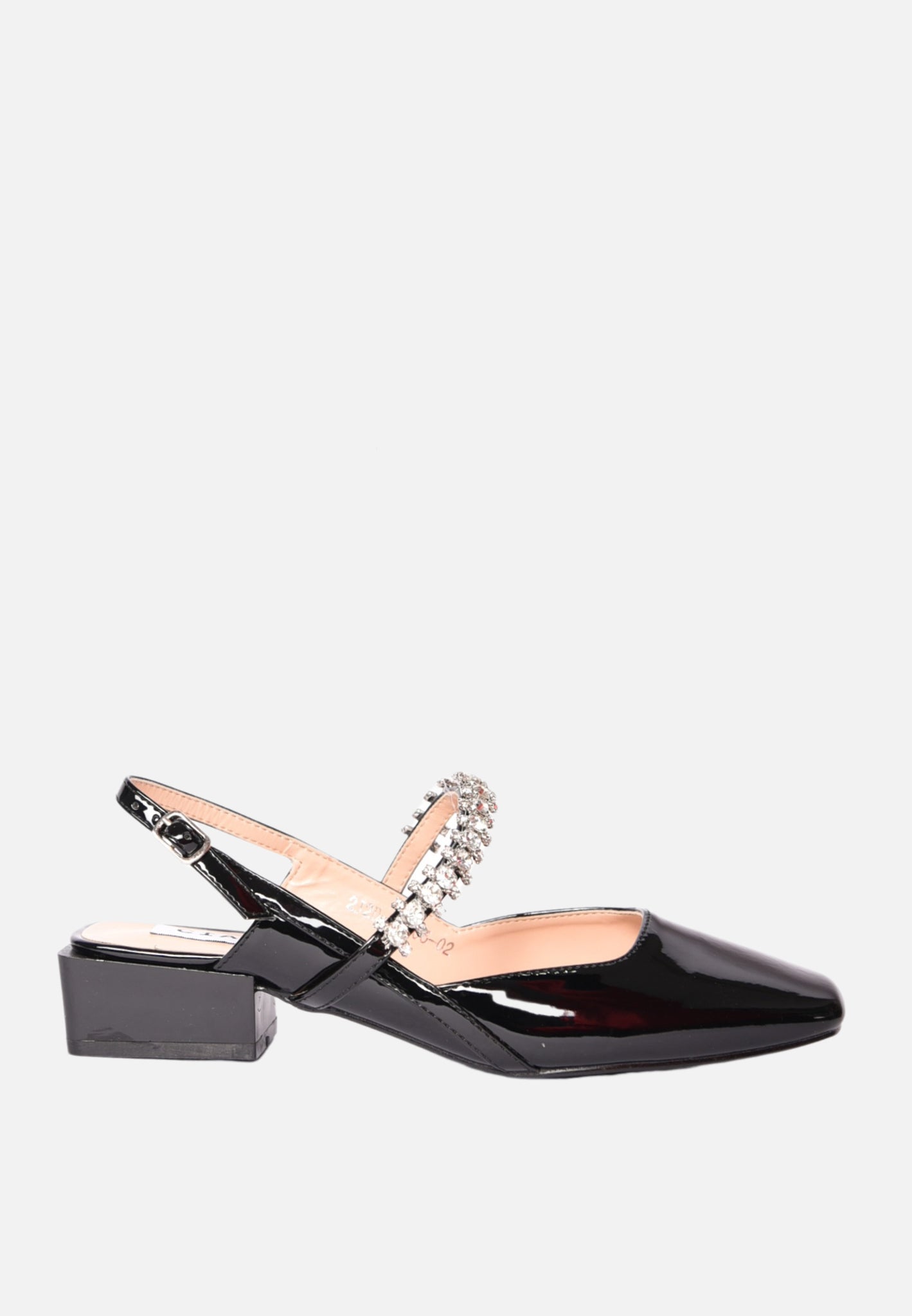 Slingback in vernice con strass