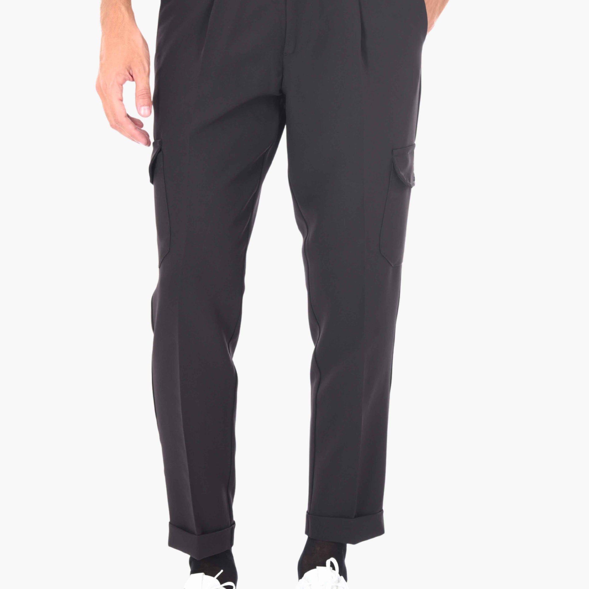 Pantaloni cargo con risvoltino