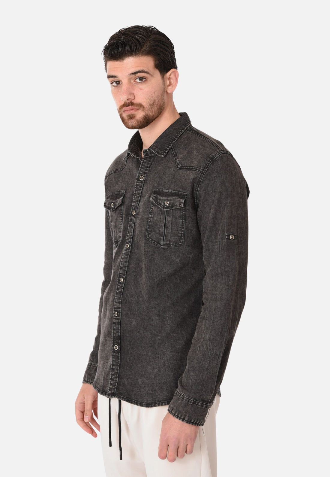 Chemise en jean noir