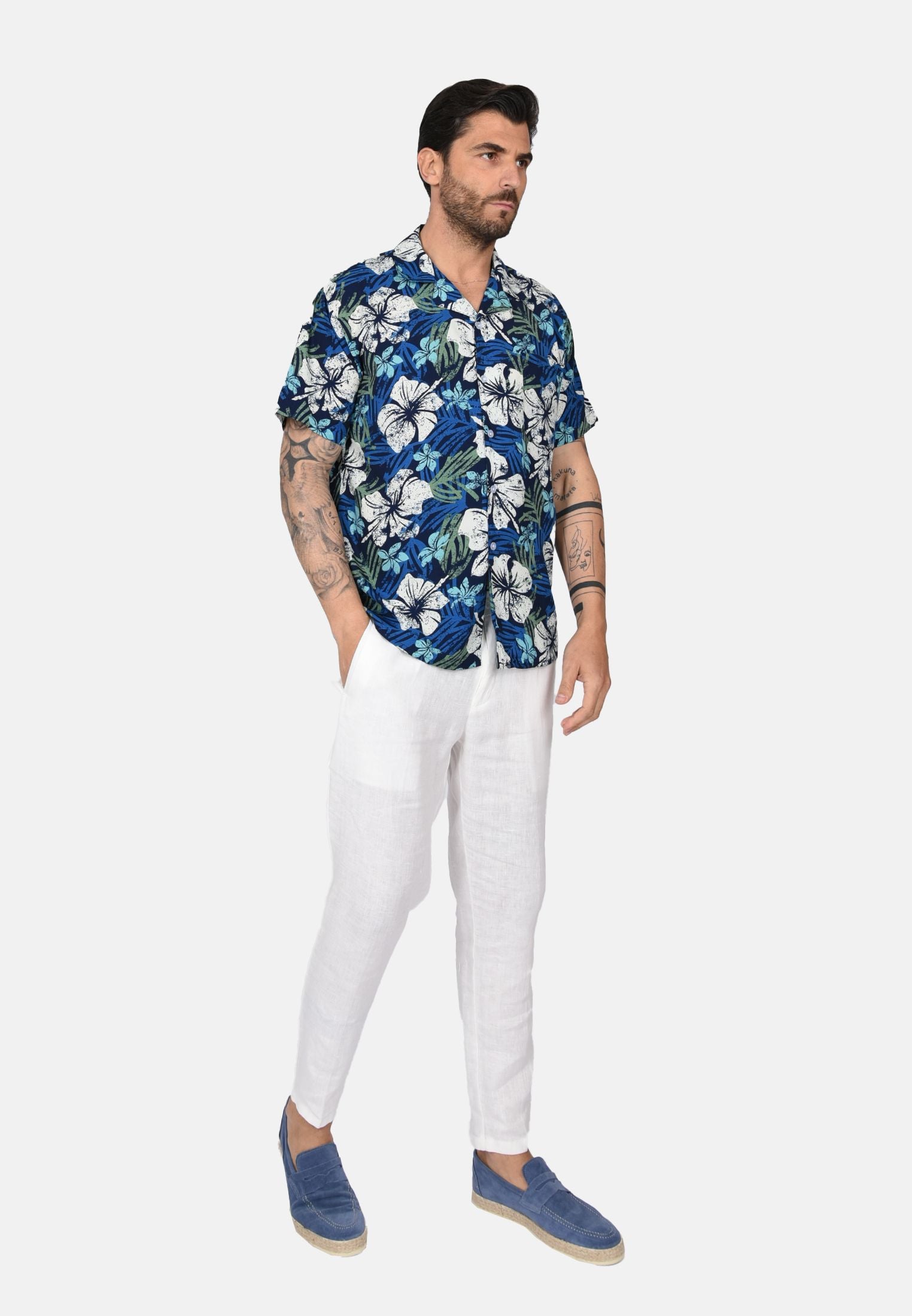 Camicia Formale A Righe Blu Extra Slim Fit Da Uomo SUITSUPPLY 46L / 18L Camicia Formale A Righe Blu Extra Slim Fit Da Uomo SUITSUPPLY 46L / 18L