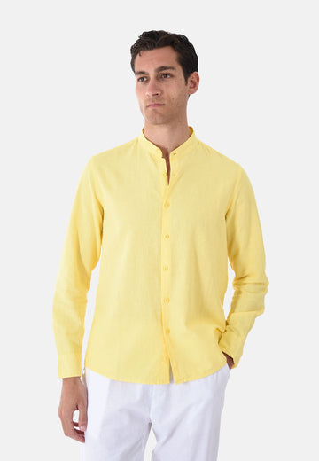 Camicia di lino collo coreana