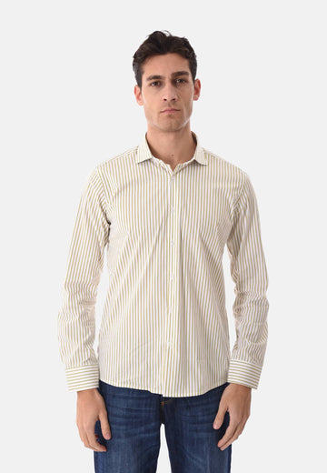 Camicia a righe senape