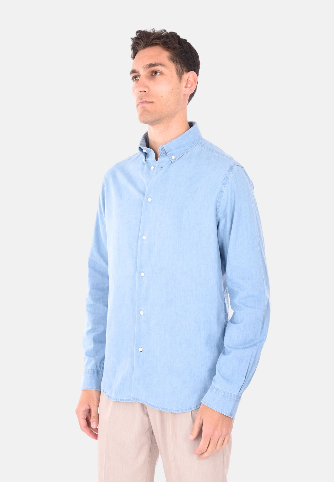 Camicia di jeans collo button-down