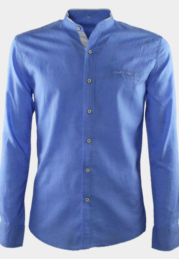 Camicia collo coreano con taschino