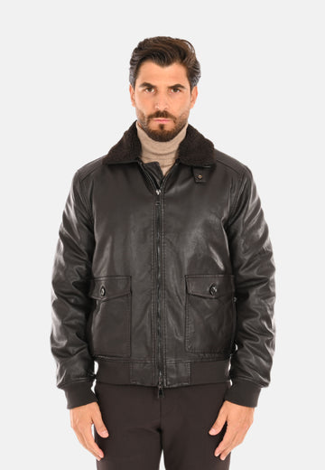 Bomber en cuir écologique