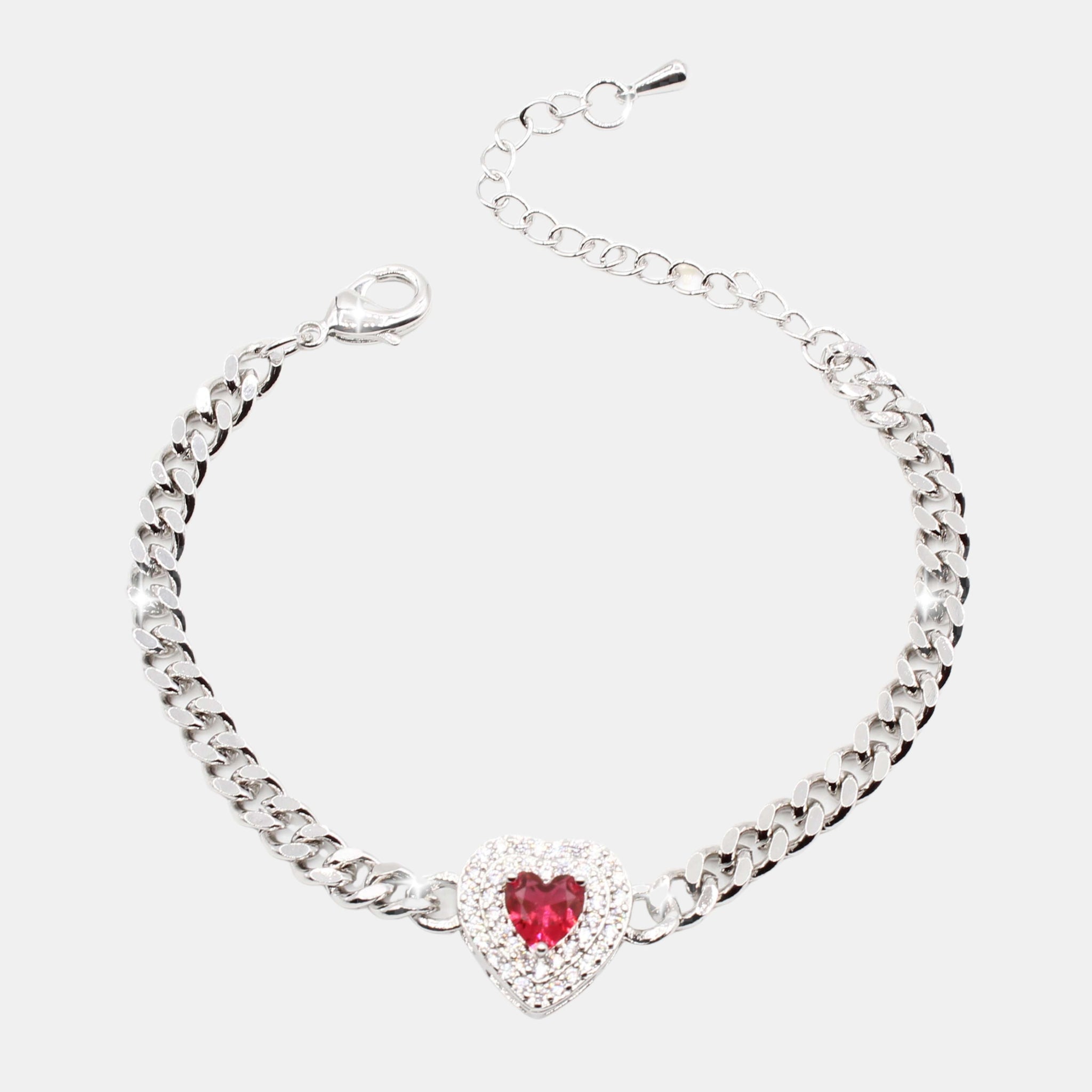 Bracciale con cuore in pietra