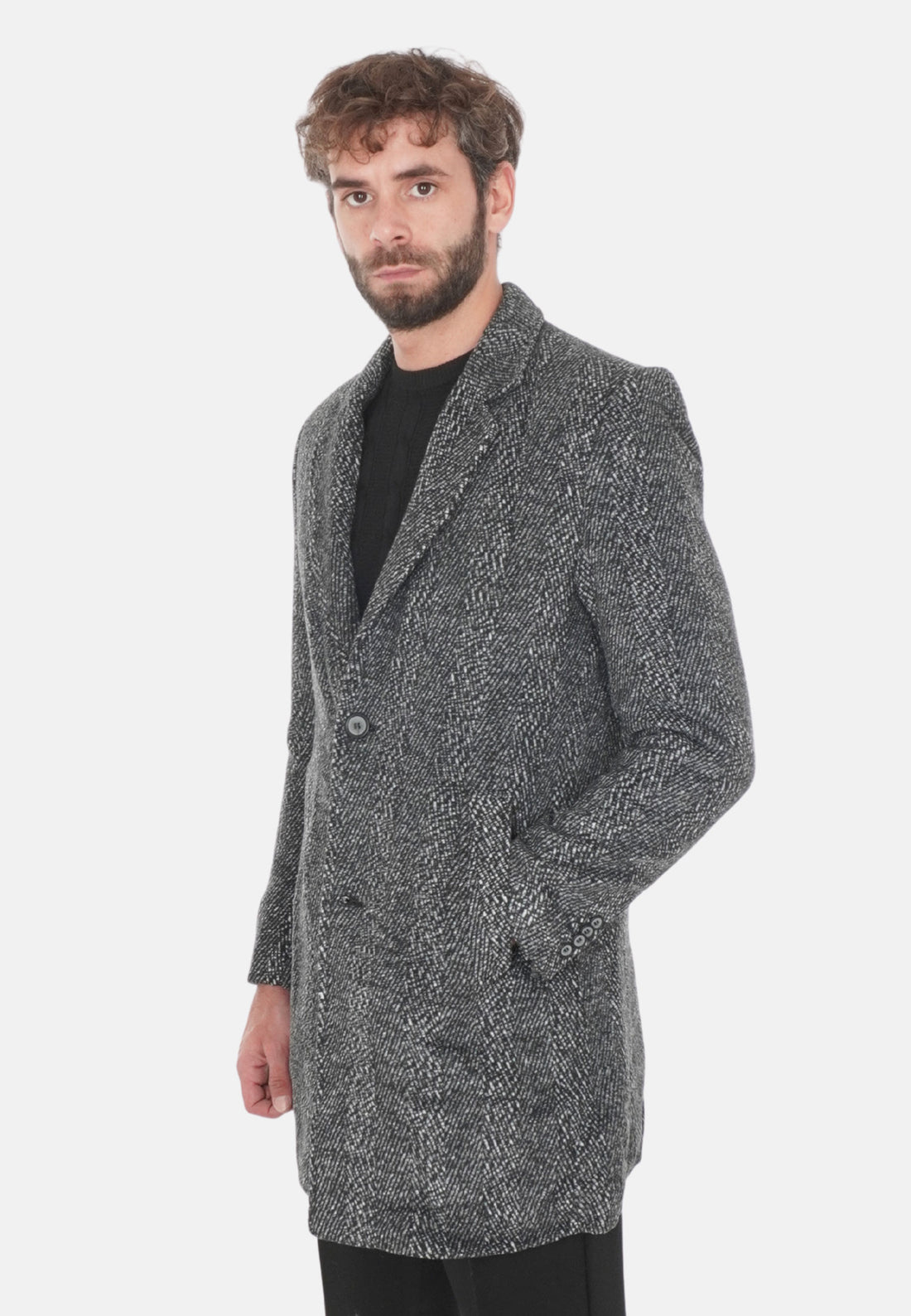 Cappotto monopetto spigato
