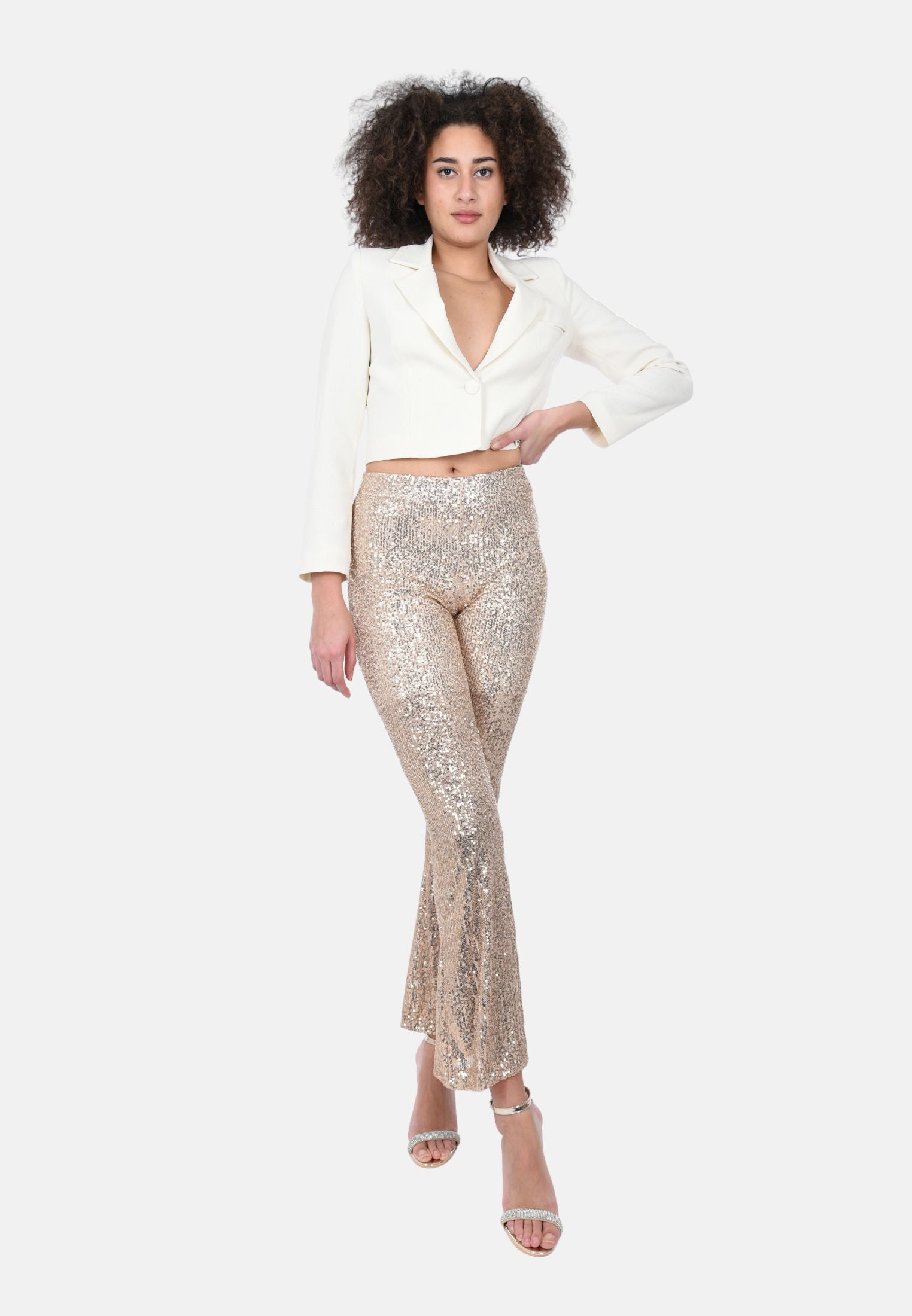 Pantaloni a zampa con paillettes – Ciabalu