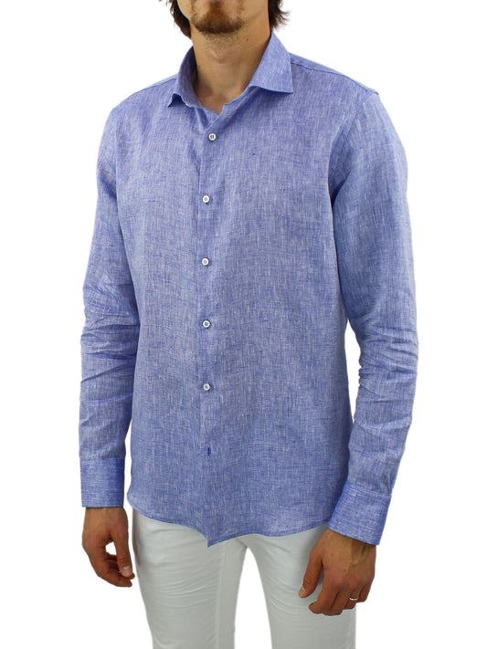 Regular fit pure linen shirt