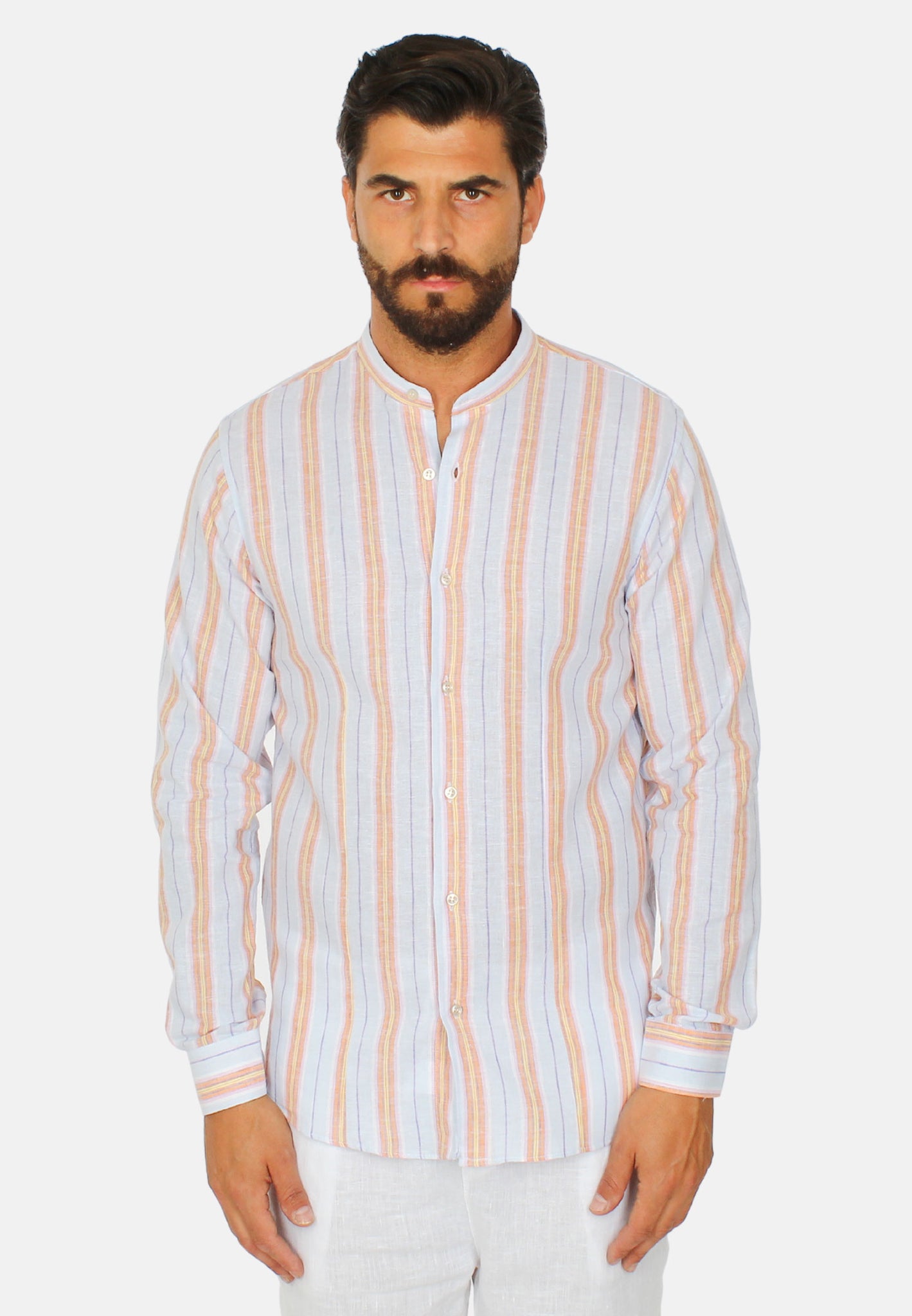 Multi-stripe linen shirt