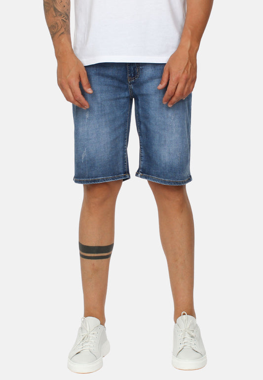 Bermuda di jeans con strappi superficiali