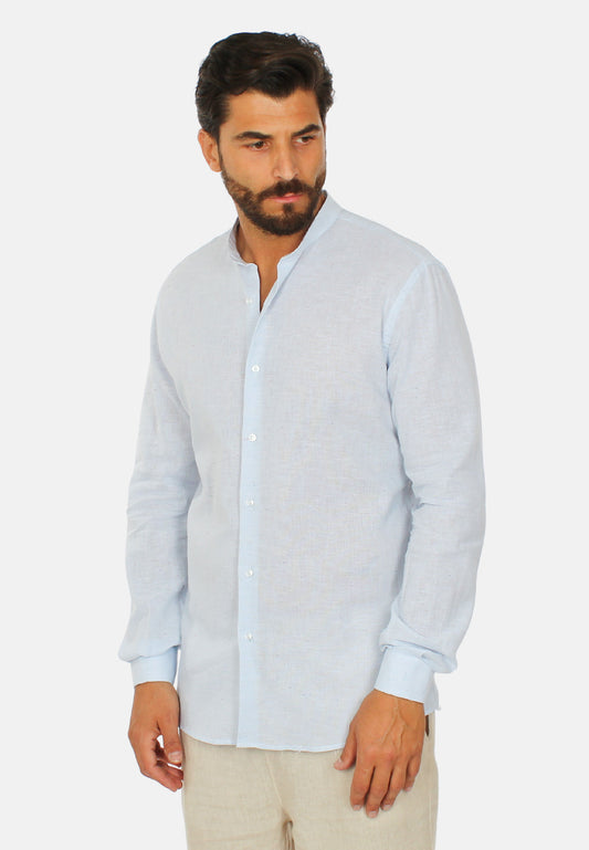 Linen shirt with splashes of color