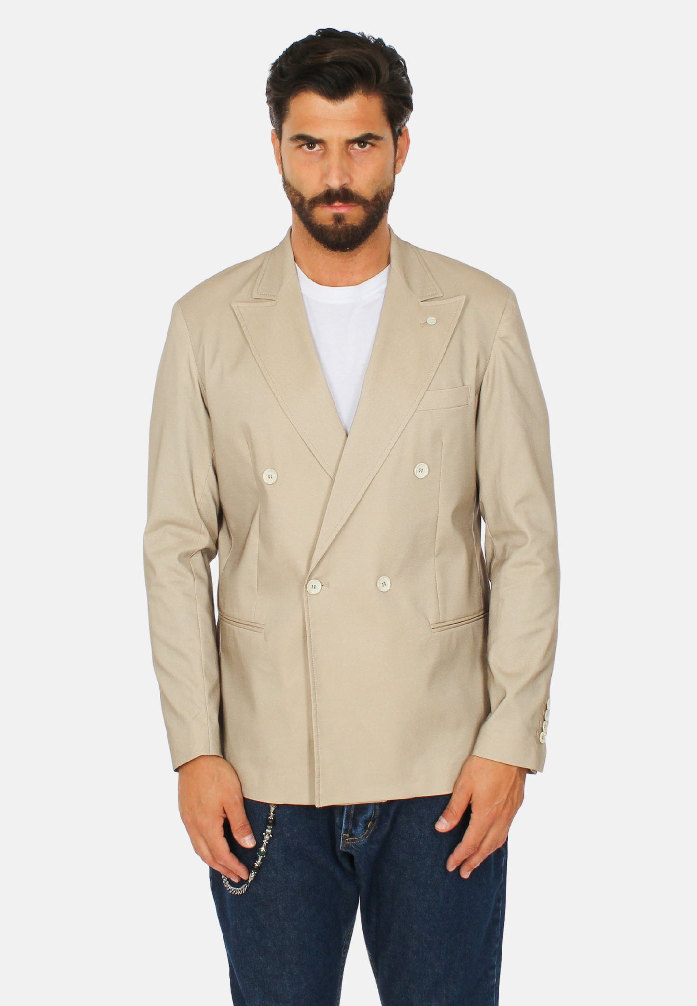 Lightweight double-breasted jacket